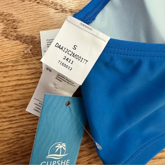 Cupshe Wrap Bralette & Spliced High Waist Bikini Set Blue Size Small NWT - Picture 11 of 14